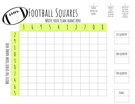 6 Free Printable Football Squares Templates You Can .